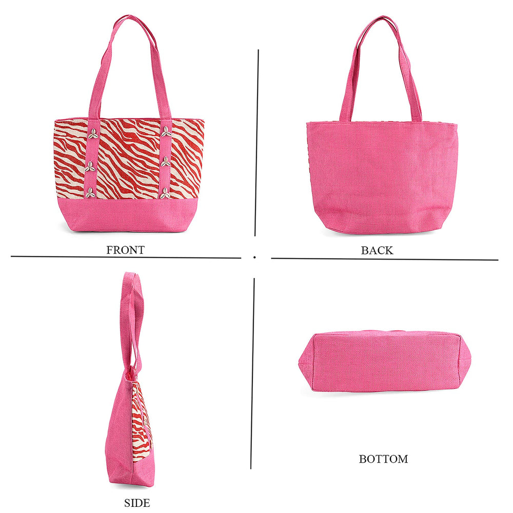 Fashionable Zebra Print Tote Bag - Pink