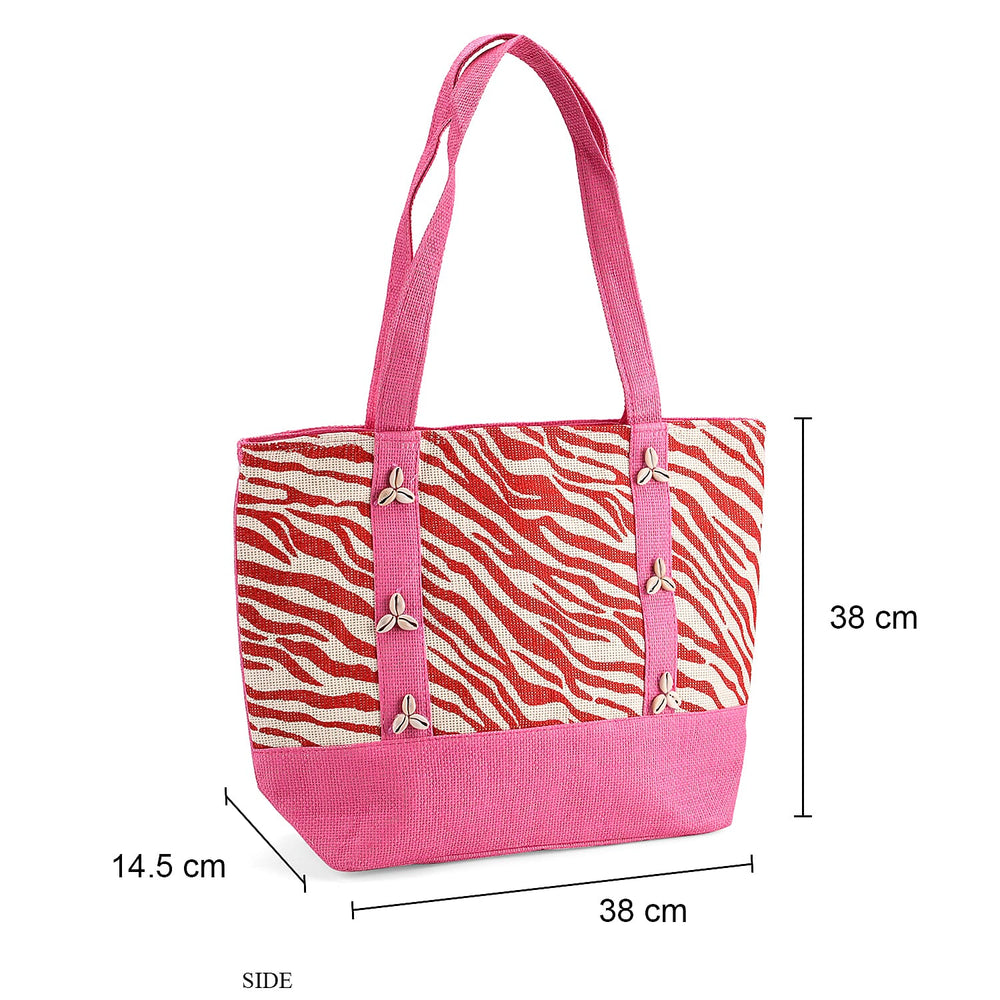 Fashionable Zebra Print Tote Bag - Pink