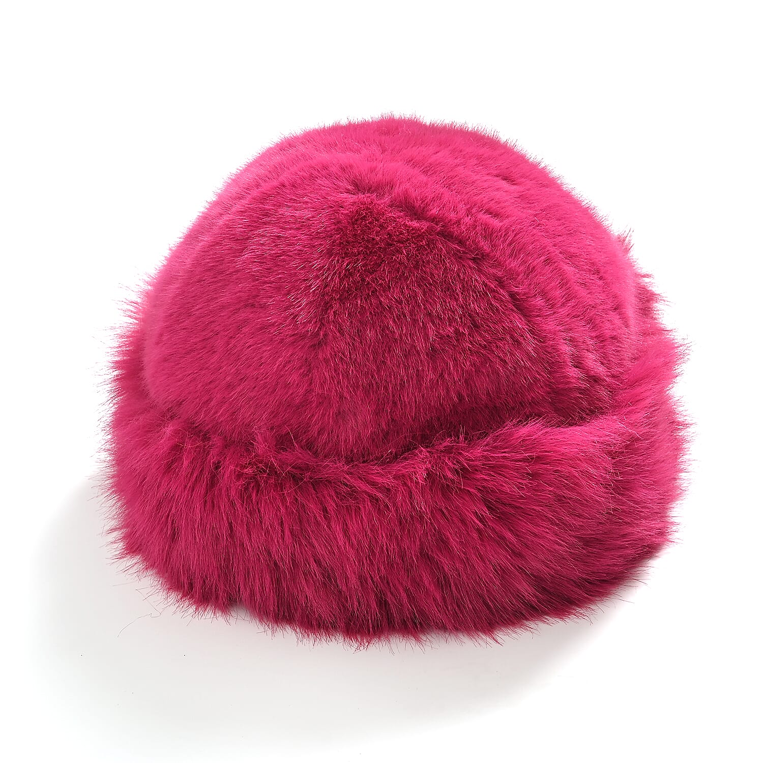 Faux Fur Scarf - Hat Two-Piece Set (One Size) - Pink