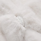 Faux Fur Scarf - Hat Two-Piece Set (One Size) - White
