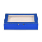 Stylish Ring Box With Glass Window & Anti Tarnish Lining (Size 10x7x2 cm ) - Blue (Can Hold 100Pcs Rings)
