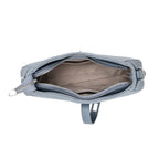 Designer Closeout - Super Soft Shoulder Bag with Charm Detail & Adjustable Strap - Light Stone Blue