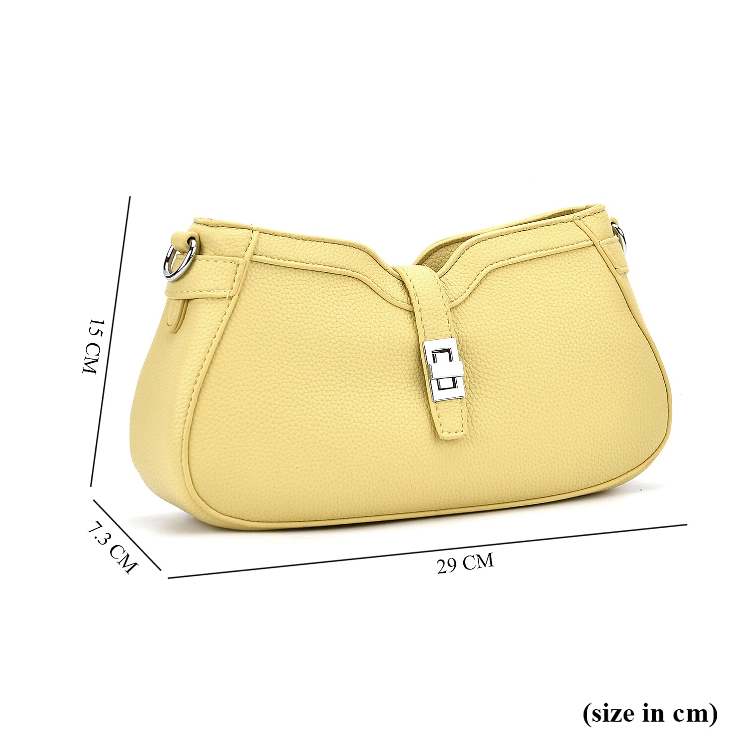 Designer Closeout - Super Soft Shoulder Bag with Charm Detail & Adjustable Strap - Yellow