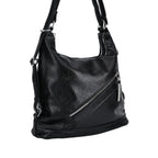3 in 1 Solid Versatile Styling Crossbody, Shoulder & Tote Bag - Black