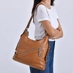 3 in 1 Solid Versatile Styling Crossbody, Shoulder, and Tote Bag (Size 33x13x36 cm) - Tan