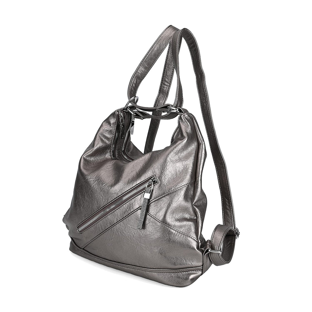 3 in 1 Solid Versatile Styling Crossbody, Shoulder, and Tote Bag (Size 33x13x36 cm) - Silver