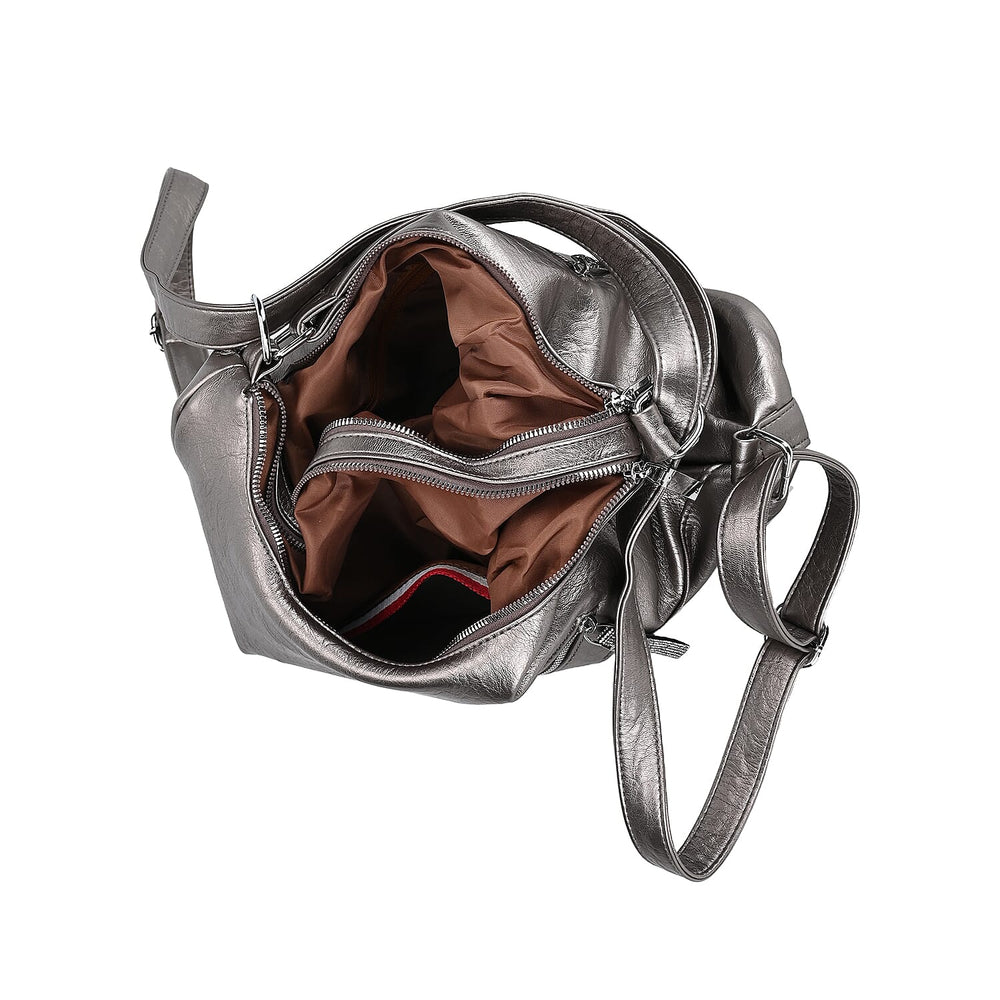 3 in 1 Solid Versatile Styling Crossbody, Shoulder, and Tote Bag (Size 33x13x36 cm) - Silver