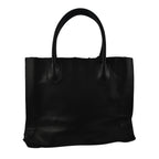 Faux Leather Tote Bag with Wristlet Wallet - Black