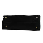 Faux Leather Tote Bag with Wristlet Wallet - Black