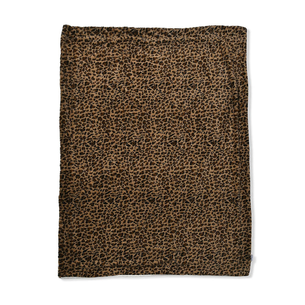 Faux Rabbit Fur Leopard Blanket (Size 200x150 cm) - Brown