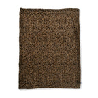 Faux Rabbit Fur Leopard Blanket (Size 200x150 cm) - Brown