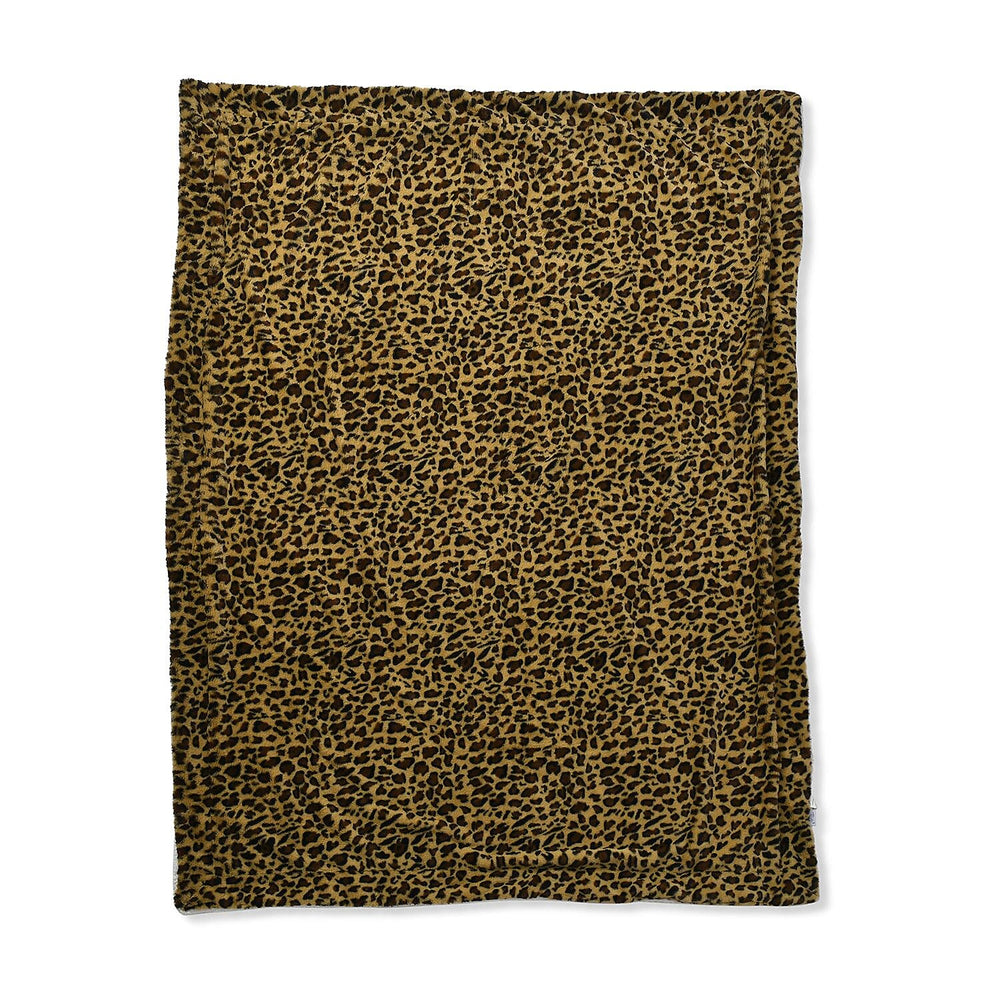 Faux Rabbit Fur Leopard Blanket (Size 200x150 cm) - Yellow