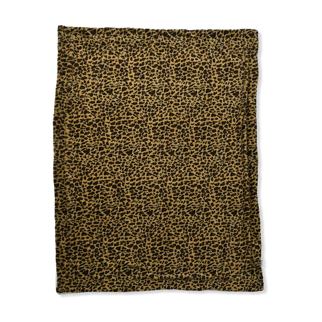 Faux Rabbit Fur Leopard Blanket (Size 200x150 cm) - Yellow