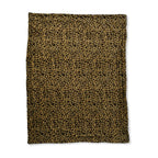 Faux Rabbit Fur Leopard Blanket (Size 200x150 cm) - Yellow