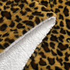Faux Rabbit Fur Leopard Blanket (Size 200x150 cm) - Yellow