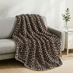 Faux Rabbit Fur Leopard Print Blanket (Size 200x150 cm) - Off White