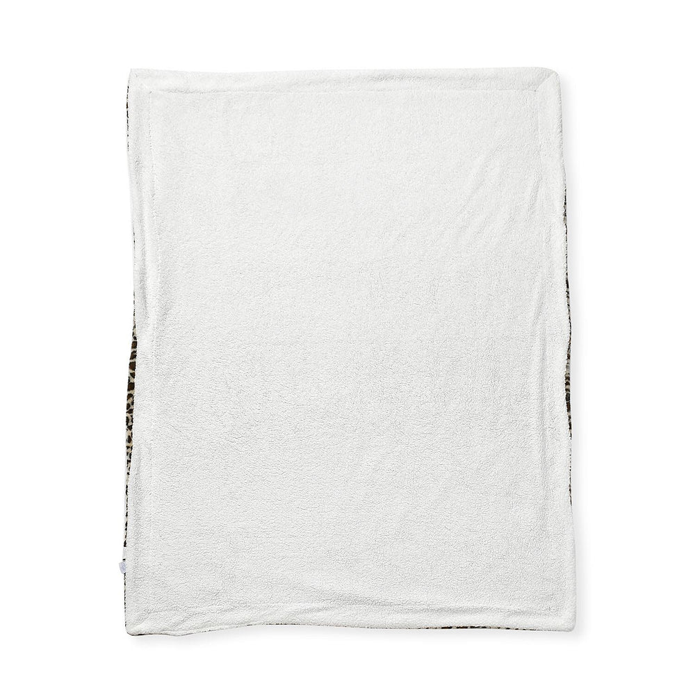 Faux Rabbit Fur Leopard Print Blanket (Size 200x150 cm) - Off White