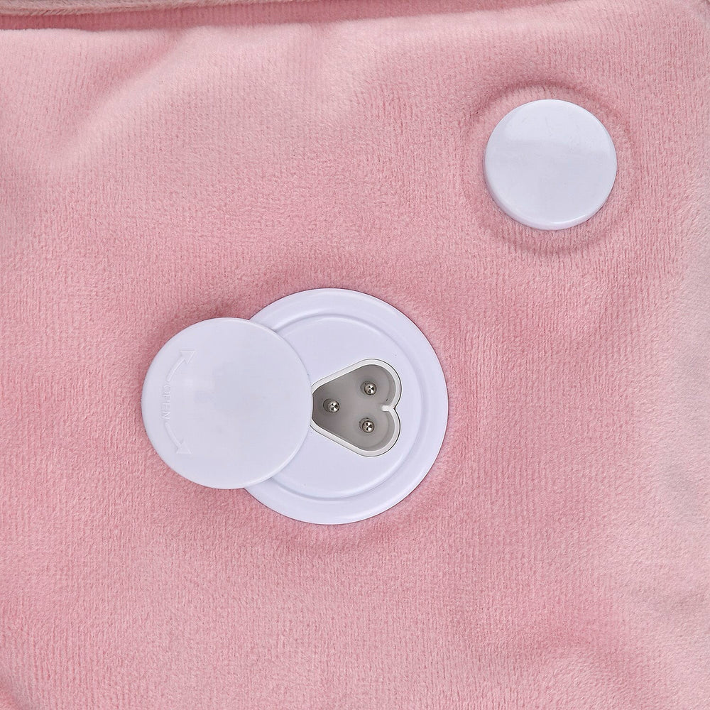 Electric Hot Water Bottle with Soft Plush Cover - Pink
