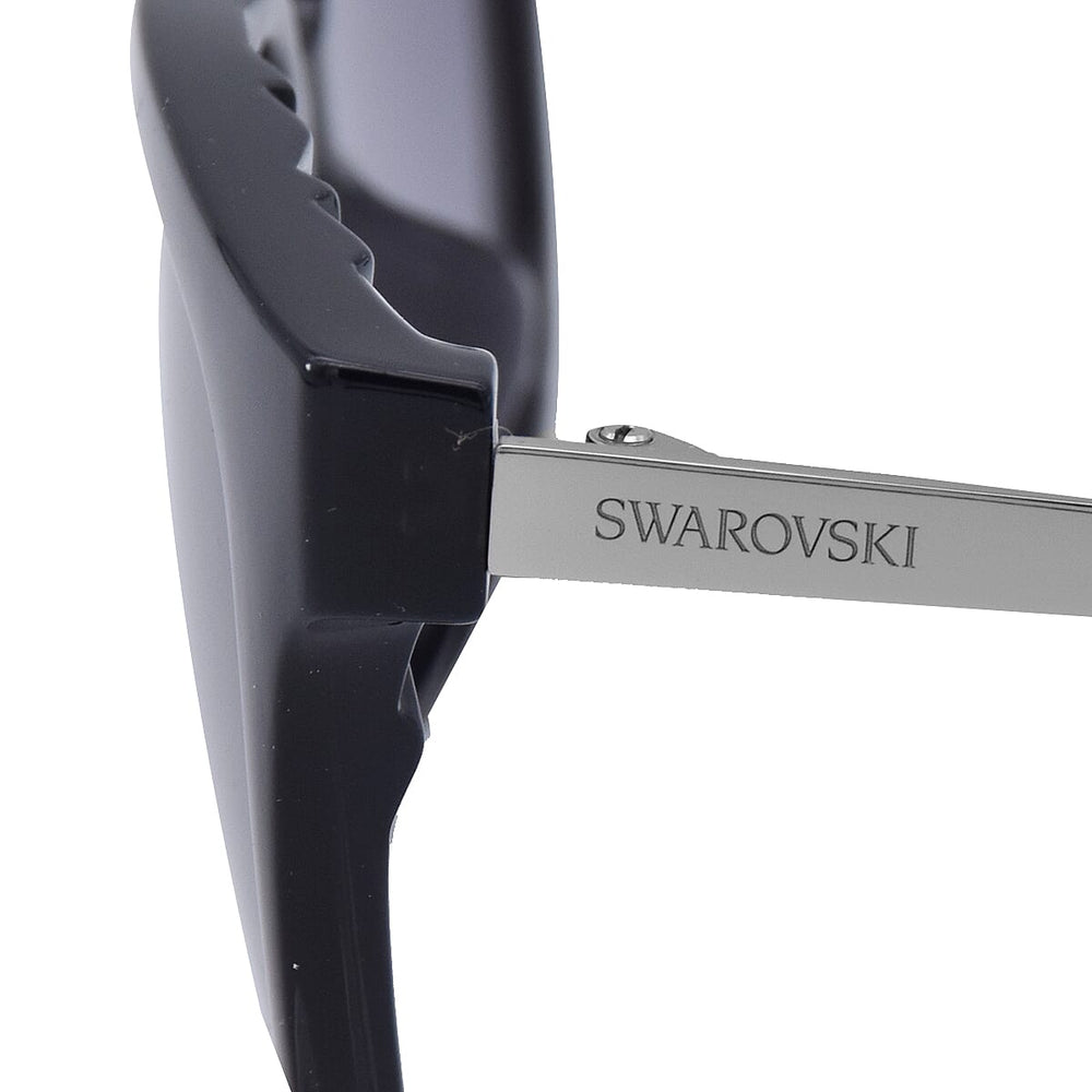 Womens Black Square Sunglasses With Metal Temples