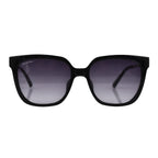 Womens Cat Eye Dark Grey Sunglasses With Grey Lenses And Silver Metal Temples