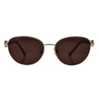 Womens Gold Oval Sunglasses