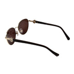 Womens Gold Oval Sunglasses