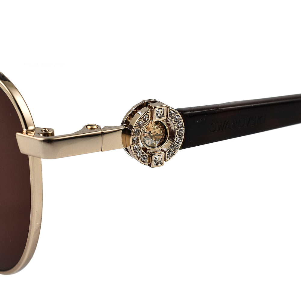 Womens Gold Oval Sunglasses