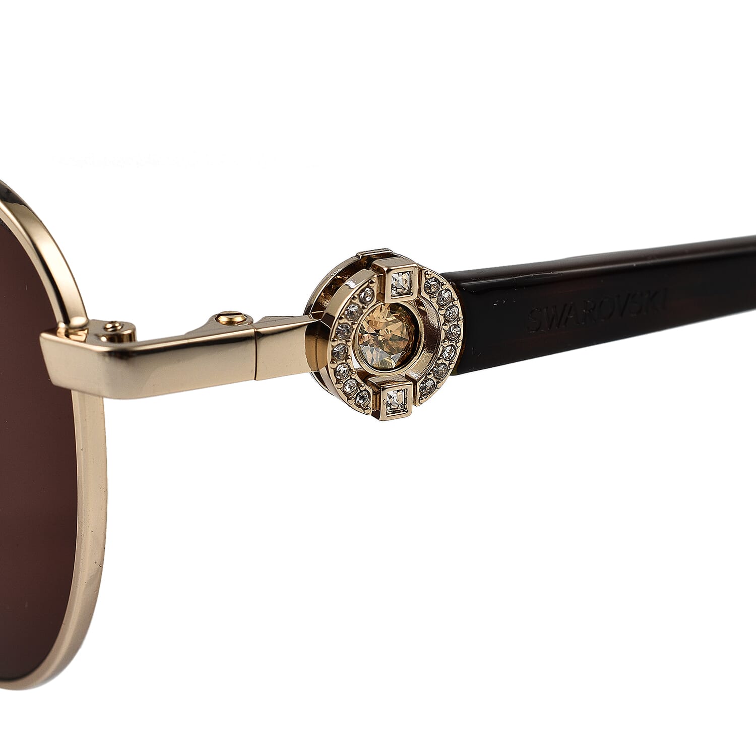 Womens Gold Oval Sunglasses