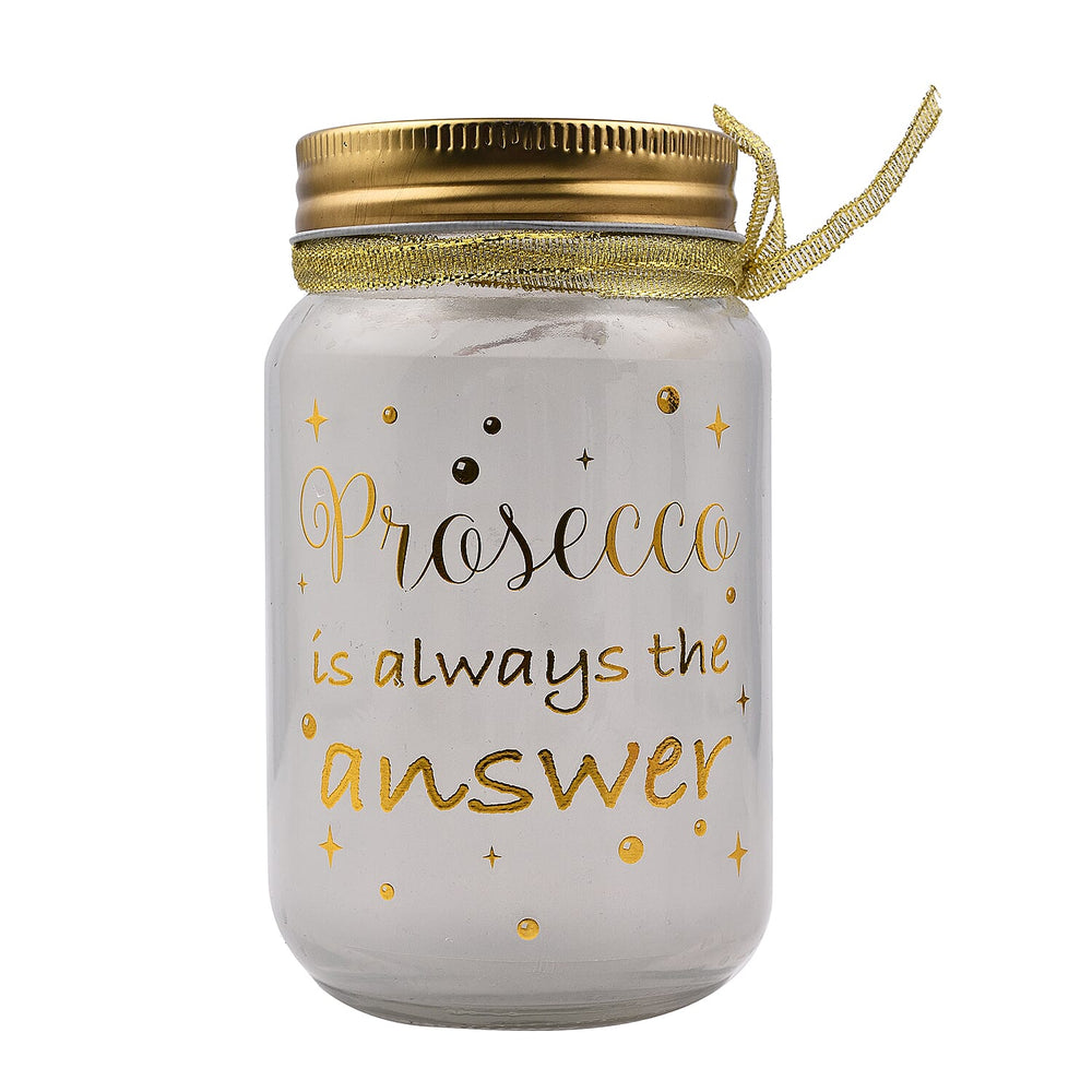 Firefly Words LED Prosecco Jar (Answer ) - White