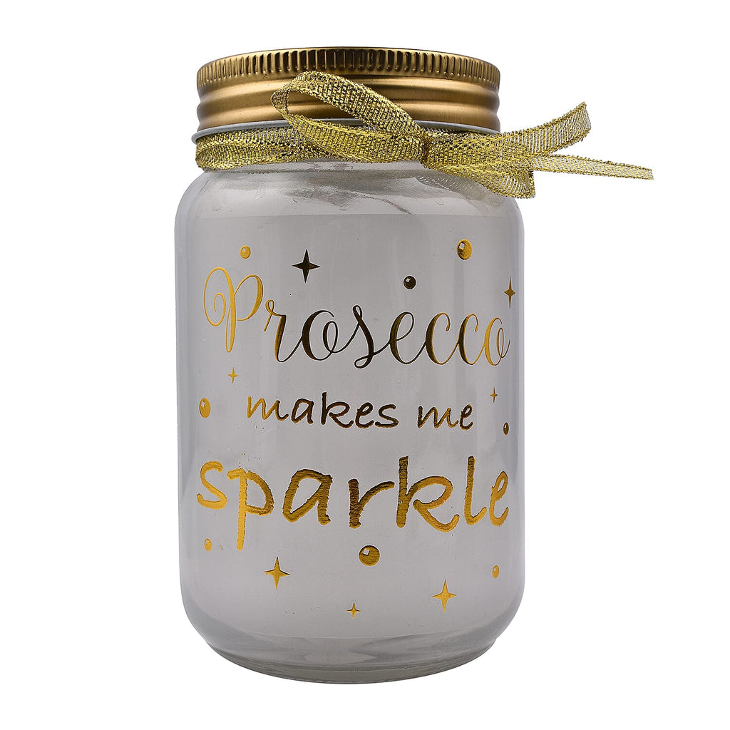 Firefly Words LED Prosecco Jar (Sparkle) - White