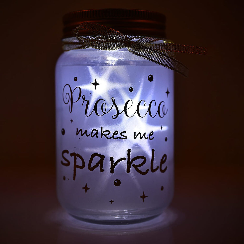 Firefly Words LED Prosecco Jar (Sparkle) - White