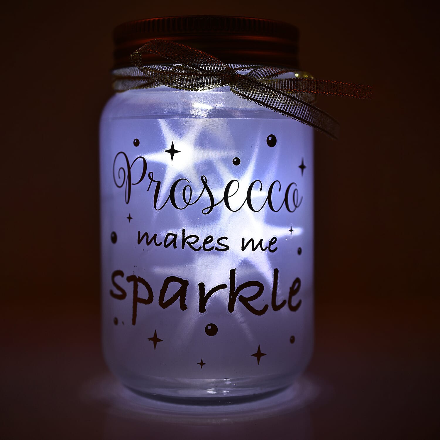 Firefly Words LED Prosecco Jar (Sparkle) - White