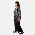 Firenzaa Polyester Top (Size 1x1 cm) - Black Mono