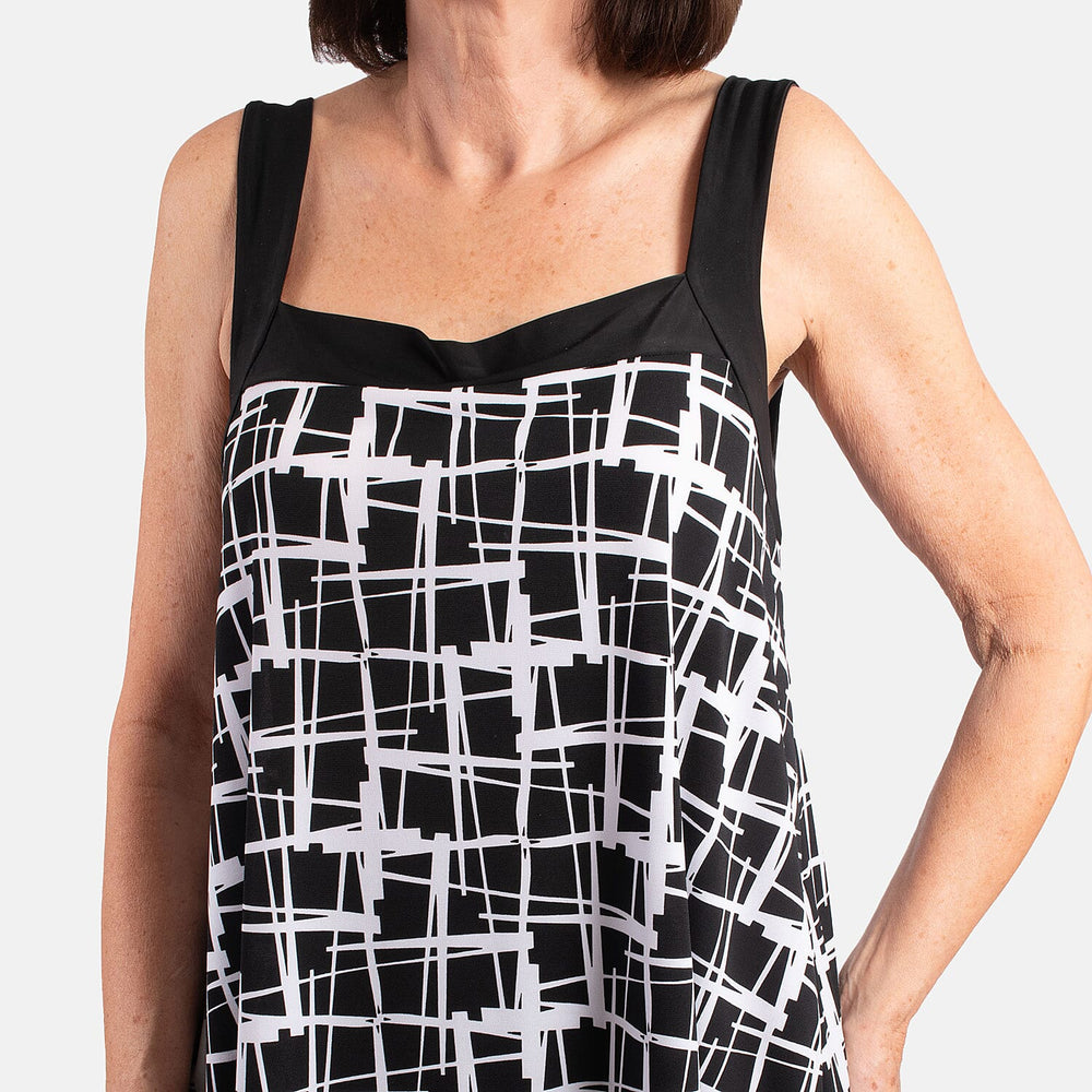 Firenzaa Polyester Top (Size 1x1 cm) - Black Mono