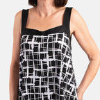 Firenzaa Polyester Top (Size 1x1 cm) - Black Mono