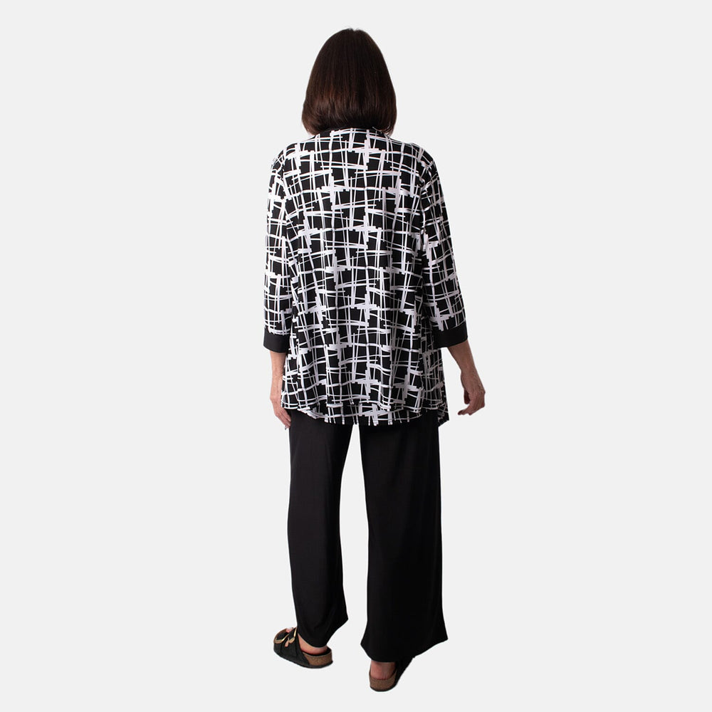 Firenzaa Polyester Top (Size 1x1 cm) - Black Mono
