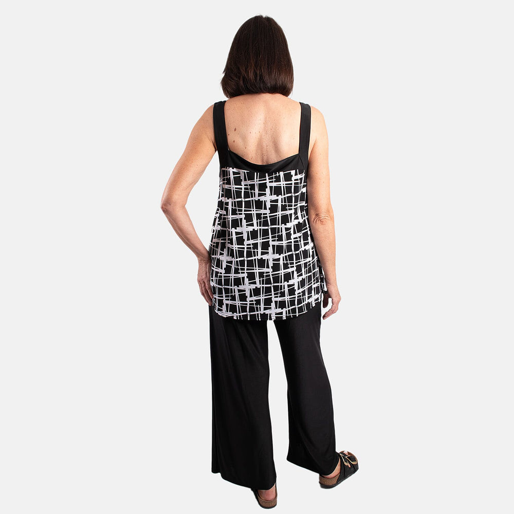 Firenzaa Polyester Top (Size 1x1 cm) - Black Mono