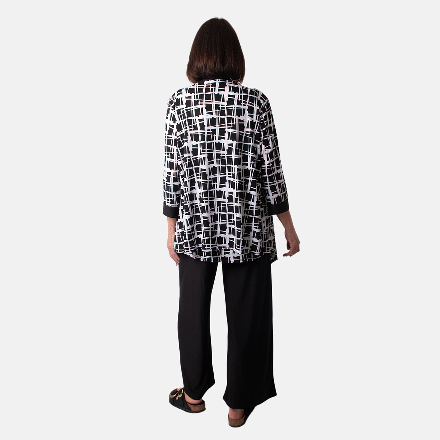 Firenzaa Polyester Top (Size 1x1 cm) - Black Mono