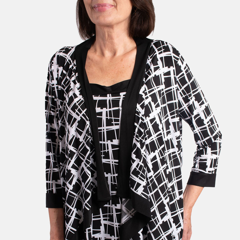 Firenzaa Polyester Top (Size 1x1 cm) - Black Mono