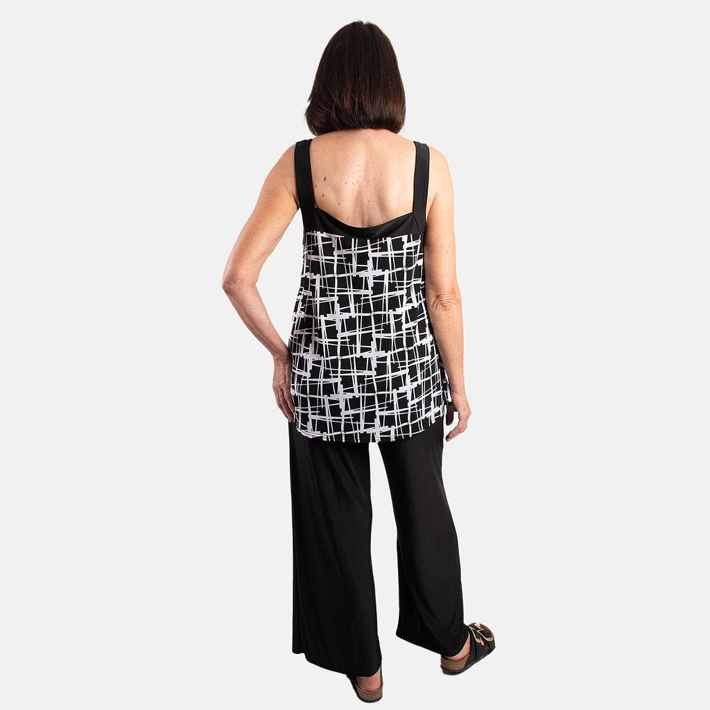 Firenzaa Polyester Top (Size 1x1 cm) - Black Mono
