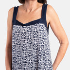 Firenzaa Mono Printed Jersey Twin Set (Size L) - Navy