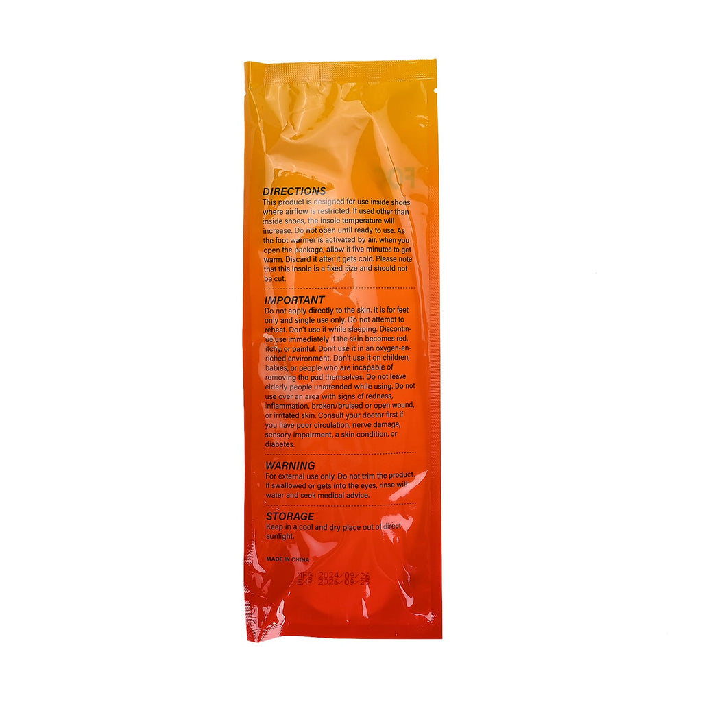 Set of 10 Foot Warmer Insoles (10 Pairs) - Size 3-4