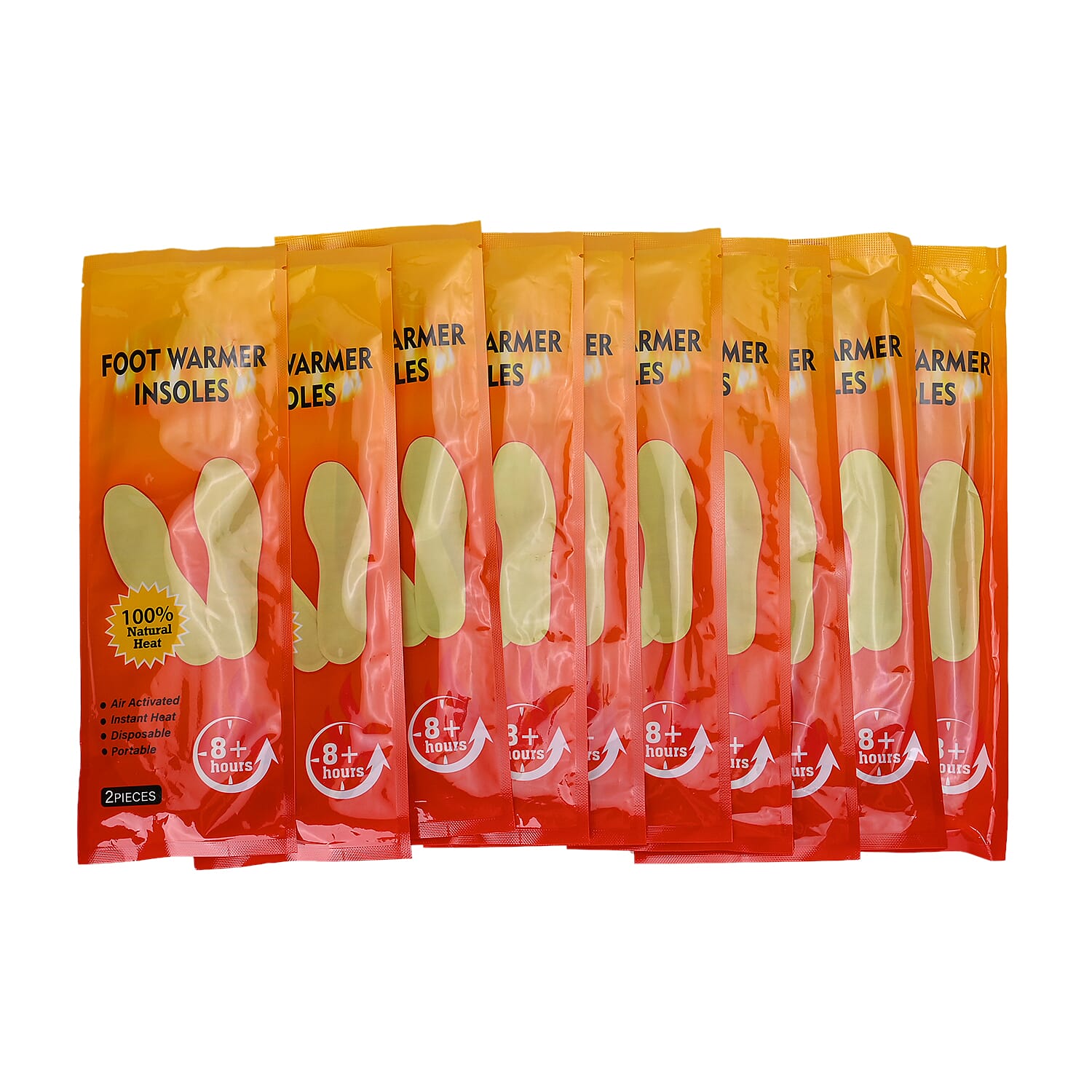 Set of 10 Foot Warmer Insoles (10 Pairs) - Size 7-8