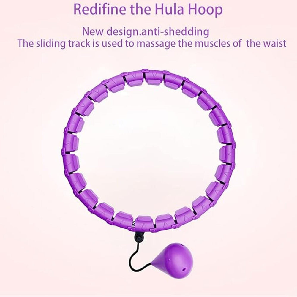 Weighted Smart Hula Ring Hoops with 360 Auto Rotation Massage - Purple