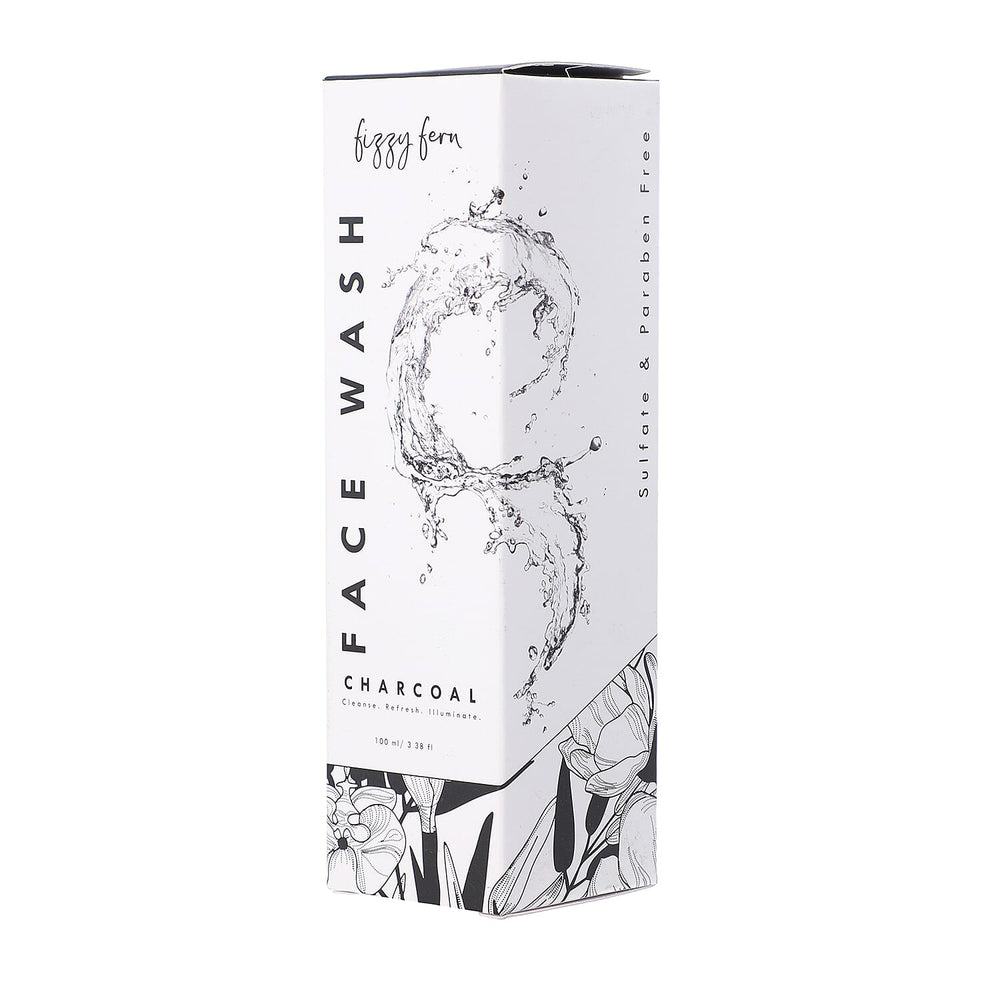 Fizzy Fern Charcoal Face Wash Sulfate - Paraben Free with Turmeric and Amla