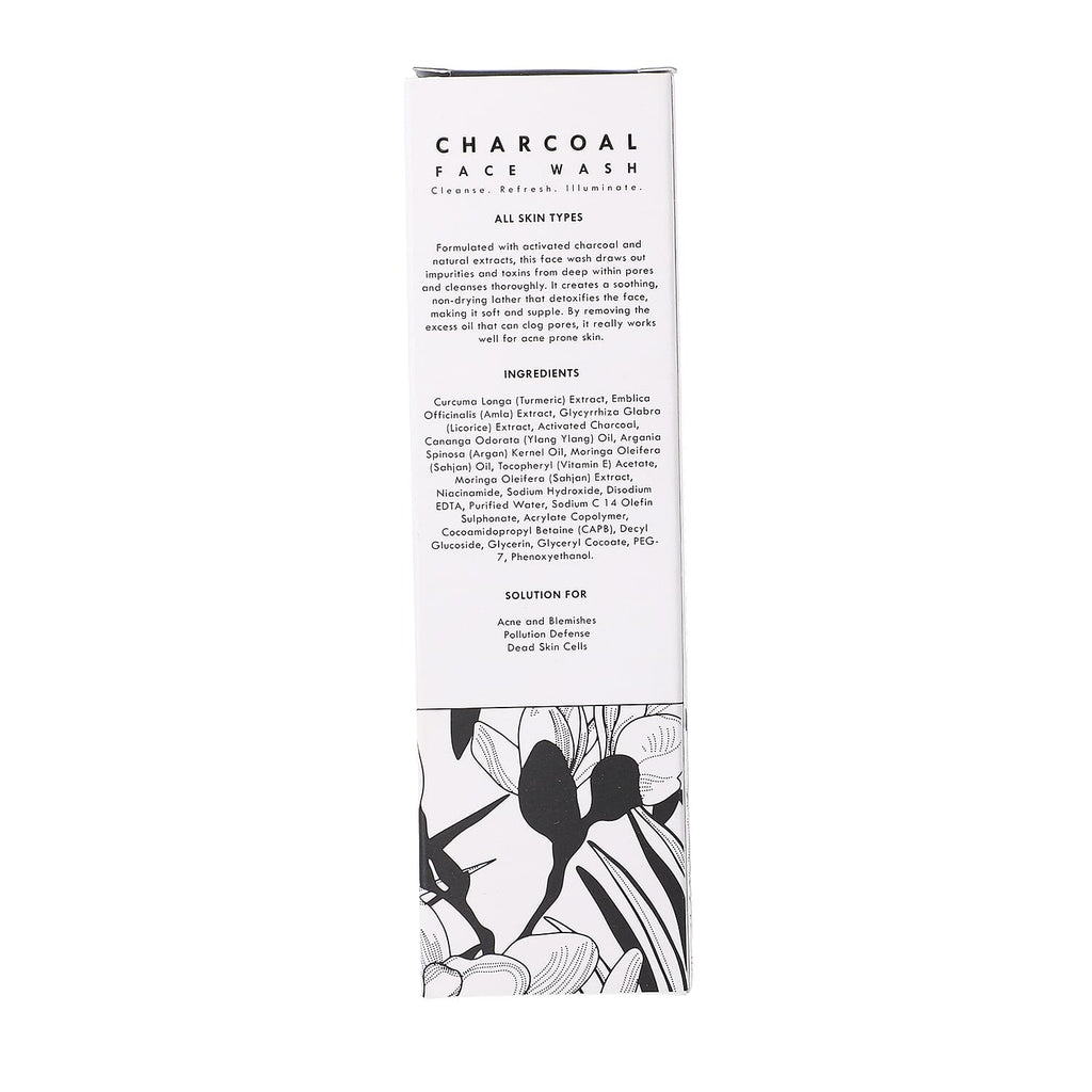 Fizzy Fern Charcoal Face Wash Sulfate - Paraben Free with Turmeric and Amla