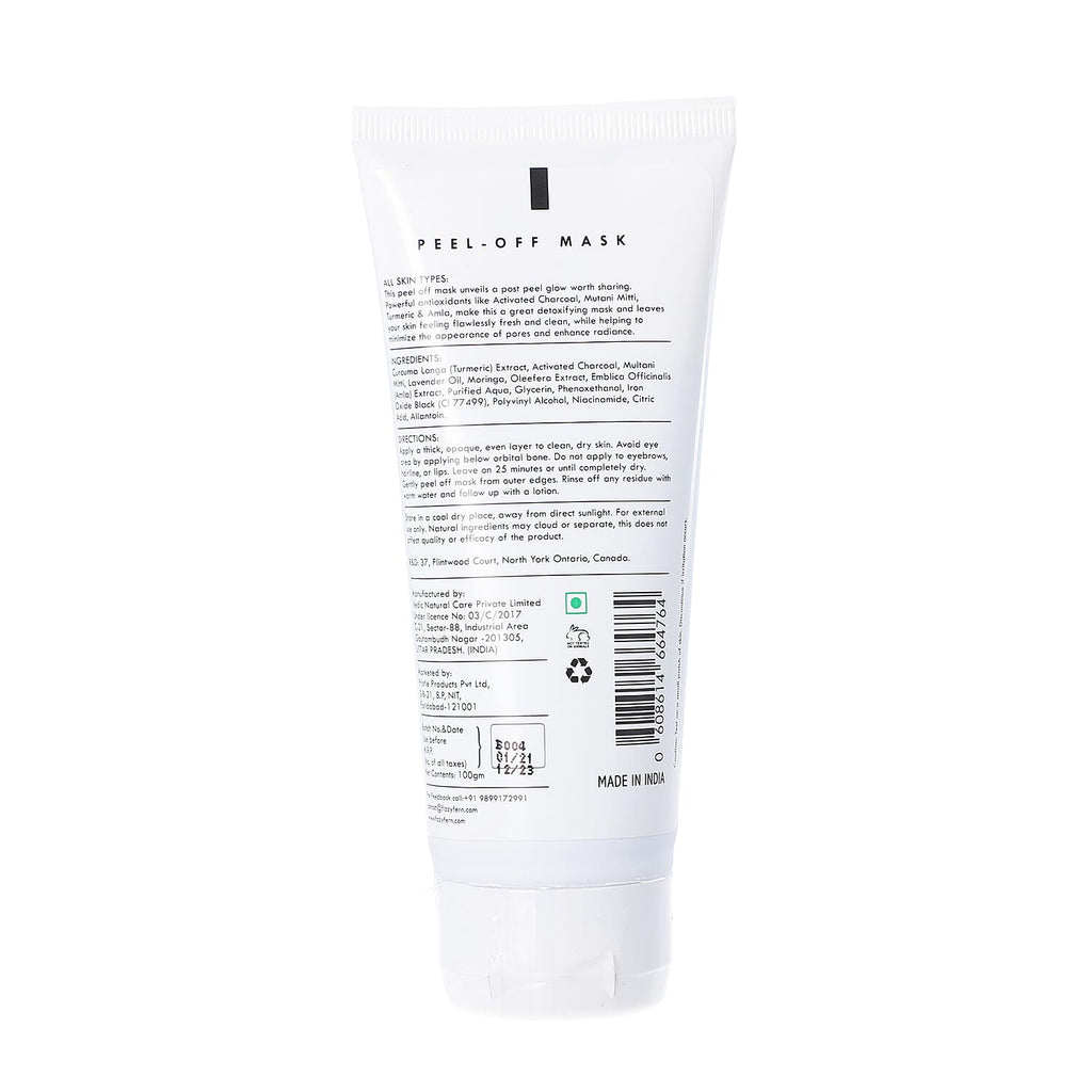 Fizzy Fern- Charcoal Peel-Off Mask Sulphate - Paraben Free with Turmeric