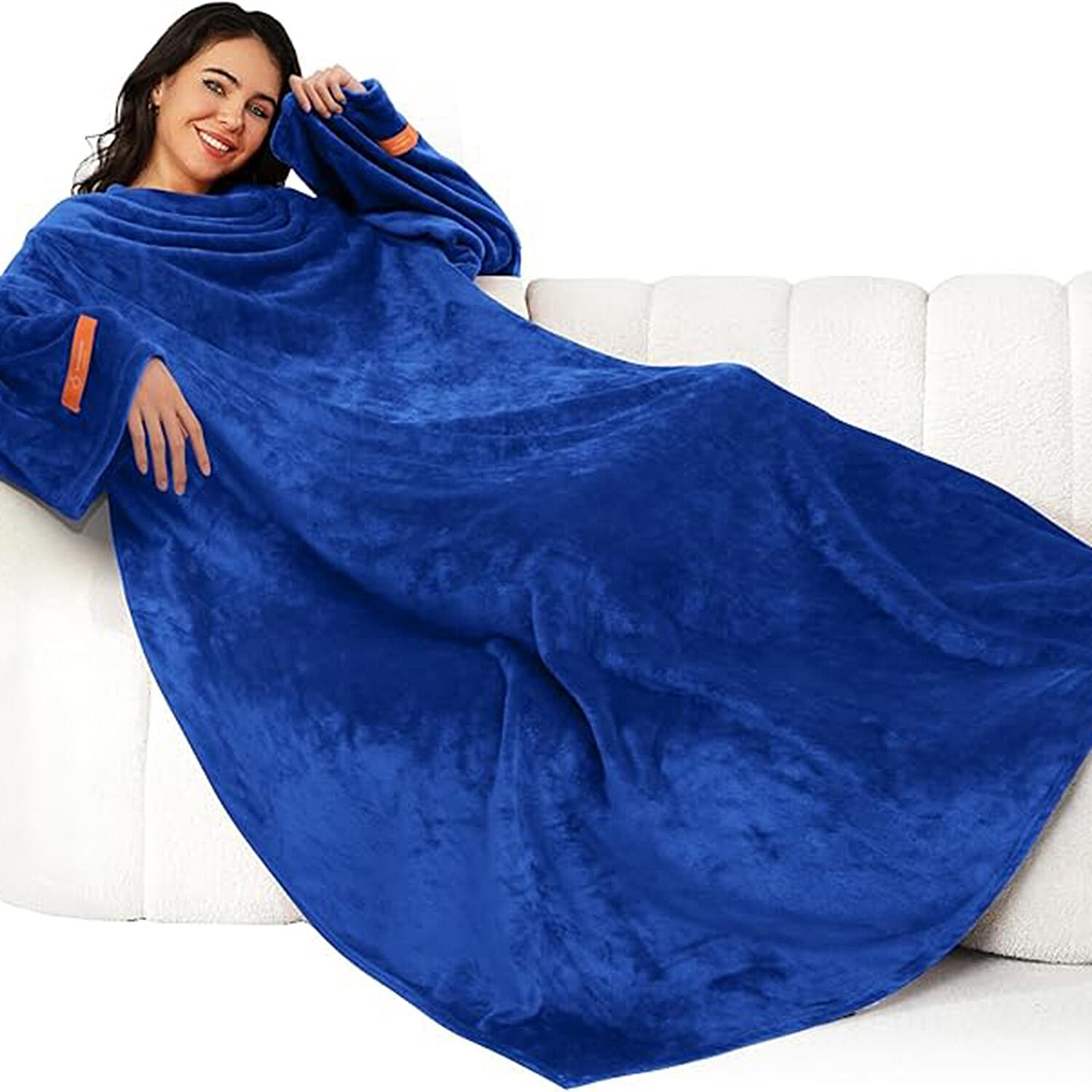 Luxury Super Soft Blanket with Sleeves (Size 140x200 cm) - Blue