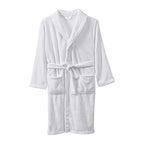 BLACK FRIDAY LAUNCH - Styled By Ultra-Luxurious Supersoft Fleece Dressing Gown 240-260 GSM with Pockets (Size M-L) - 8 to 16 White