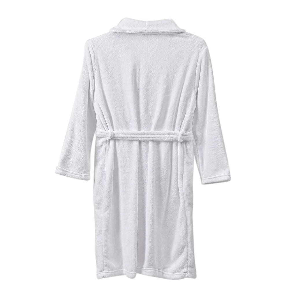 BLACK FRIDAY LAUNCH - Styled By Ultra-Luxurious Supersoft Fleece Dressing Gown 240-260 GSM with Pockets (Size M-L) - 8 to 16 White
